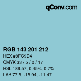 Farbcode: RGB 143 201 212 | qconv.com