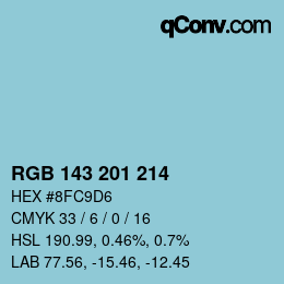 Color code: RGB 143 201 214 | qconv.com