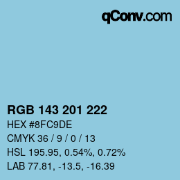 Color code: RGB 143 201 222 | qconv.com