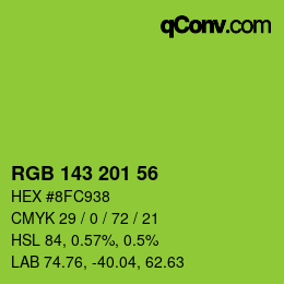 Color code: RGB 143 201 56 | qconv.com