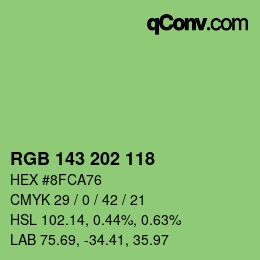 カラーコード: RGB 143 202 118 | qconv.com