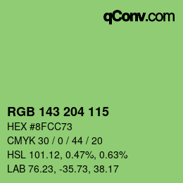 カラーコード: RGB 143 204 115 | qconv.com