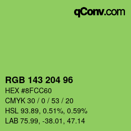 カラーコード: RGB 143 204 96 | qconv.com