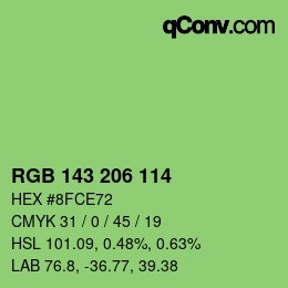 カラーコード: RGB 143 206 114 | qconv.com