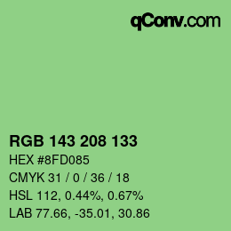 カラーコード: RGB 143 208 133 | qconv.com