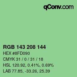 Color code: RGB 143 208 144 | qconv.com