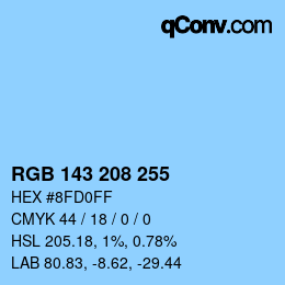 Color code: RGB 143 208 255 | qconv.com