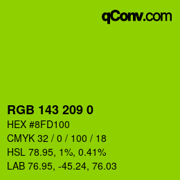 Color code: RGB 143 209 0 | qconv.com