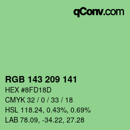 Color code: RGB 143 209 141 | qconv.com