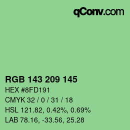 颜色代码: RGB 143 209 145 | qconv.com