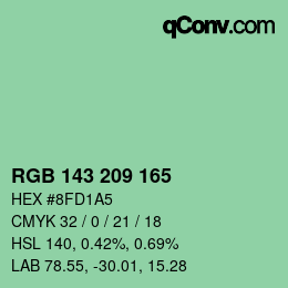 Farbcode: RGB 143 209 165 | qconv.com