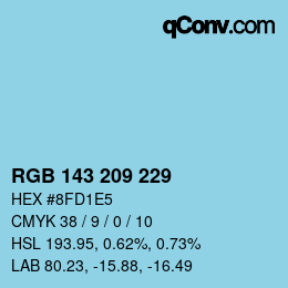カラーコード: RGB 143 209 229 | qconv.com