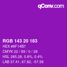 Color code: RGB 143 20 183 | qconv.com