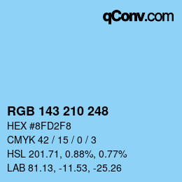 Farbcode: RGB 143 210 248 | qconv.com
