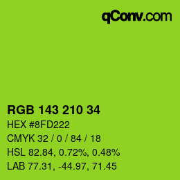 カラーコード: RGB 143 210 34 | qconv.com