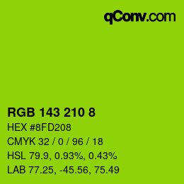 カラーコード: RGB 143 210 8 | qconv.com