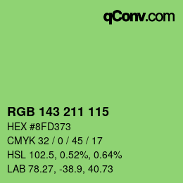 カラーコード: RGB 143 211 115 | qconv.com