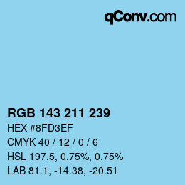 Color code: RGB 143 211 239 | qconv.com
