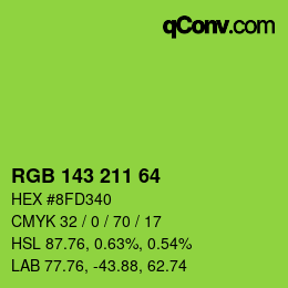 Color code: RGB 143 211 64 | qconv.com
