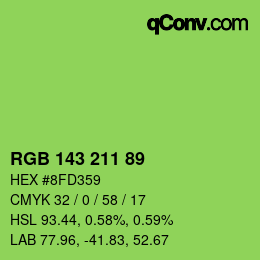 Color code: RGB 143 211 89 | qconv.com