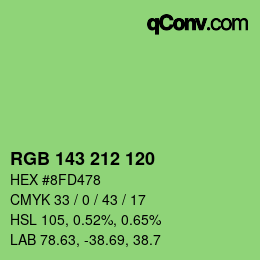 カラーコード: RGB 143 212 120 | qconv.com