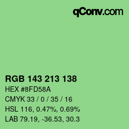 Color code: RGB 143 213 138 | qconv.com