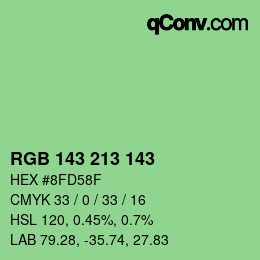 Color code: RGB 143 213 143 | qconv.com