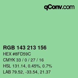 Color code: RGB 143 213 156 | qconv.com