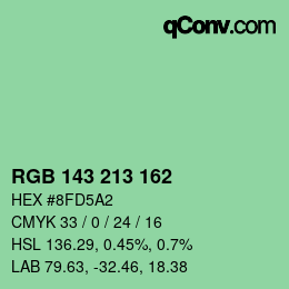 Color code: RGB 143 213 162 | qconv.com