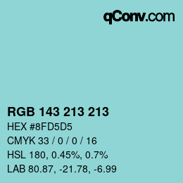 Color code: RGB 143 213 213 | qconv.com