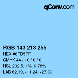 Farbcode: RGB 143 213 255 | qconv.com