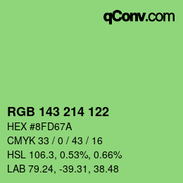 Código de color: RGB 143 214 122 | qconv.com