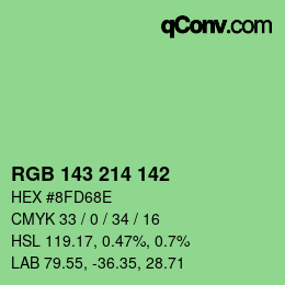 Color code: RGB 143 214 142 | qconv.com
