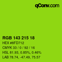 Color code: RGB 143 215 18 | qconv.com