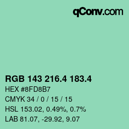 カラーコード: RGB 143 216.4 183.4 | qconv.com