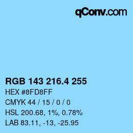 カラーコード: RGB 143 216.4 255 | qconv.com