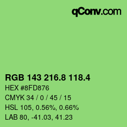 カラーコード: RGB 143 216.8 118.4 | qconv.com