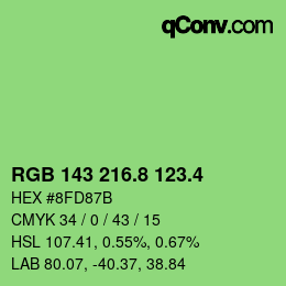 カラーコード: RGB 143 216.8 123.4 | qconv.com