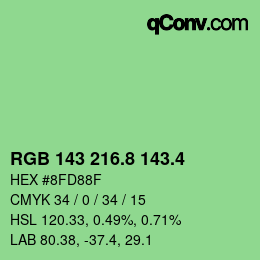 カラーコード: RGB 143 216.8 143.4 | qconv.com