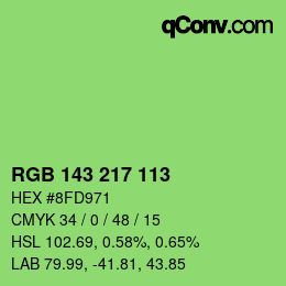 Color code: RGB 143 217 113 | qconv.com