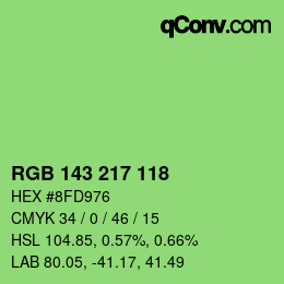 Color code: RGB 143 217 118 | qconv.com