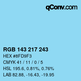 Color code: RGB 143 217 243 | qconv.com