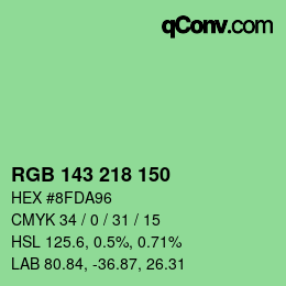 カラーコード: RGB 143 218 150 | qconv.com