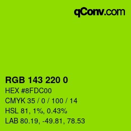 颜色代码: RGB 143 220 0 | qconv.com