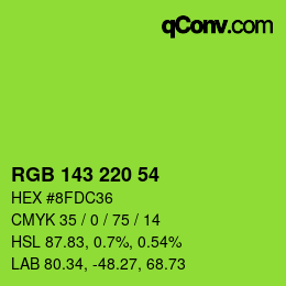 Color code: RGB 143 220 54 | qconv.com
