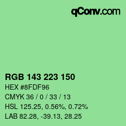 カラーコード: RGB 143 223 150 | qconv.com