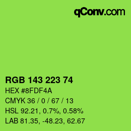 Color code: RGB 143 223 74 | qconv.com