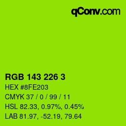 Color code: RGB 143 226 3 | qconv.com