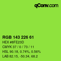 Color code: RGB 143 226 61 | qconv.com