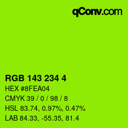 カラーコード: RGB 143 234 4 | qconv.com